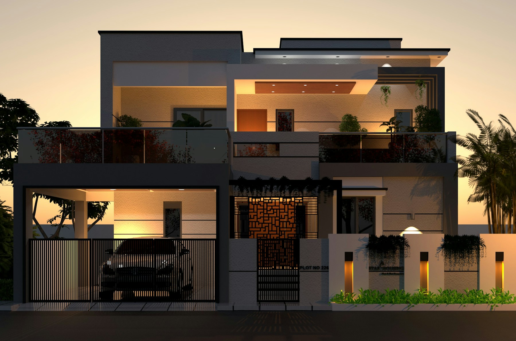 Contemporary Indian home architectural visualization